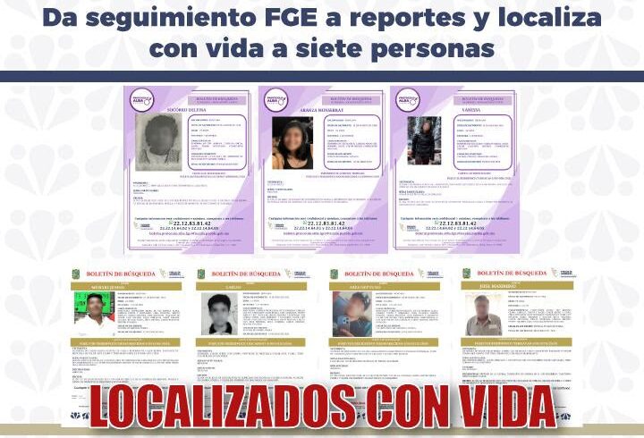 FGE, reporte de desaparición, personas localizadas