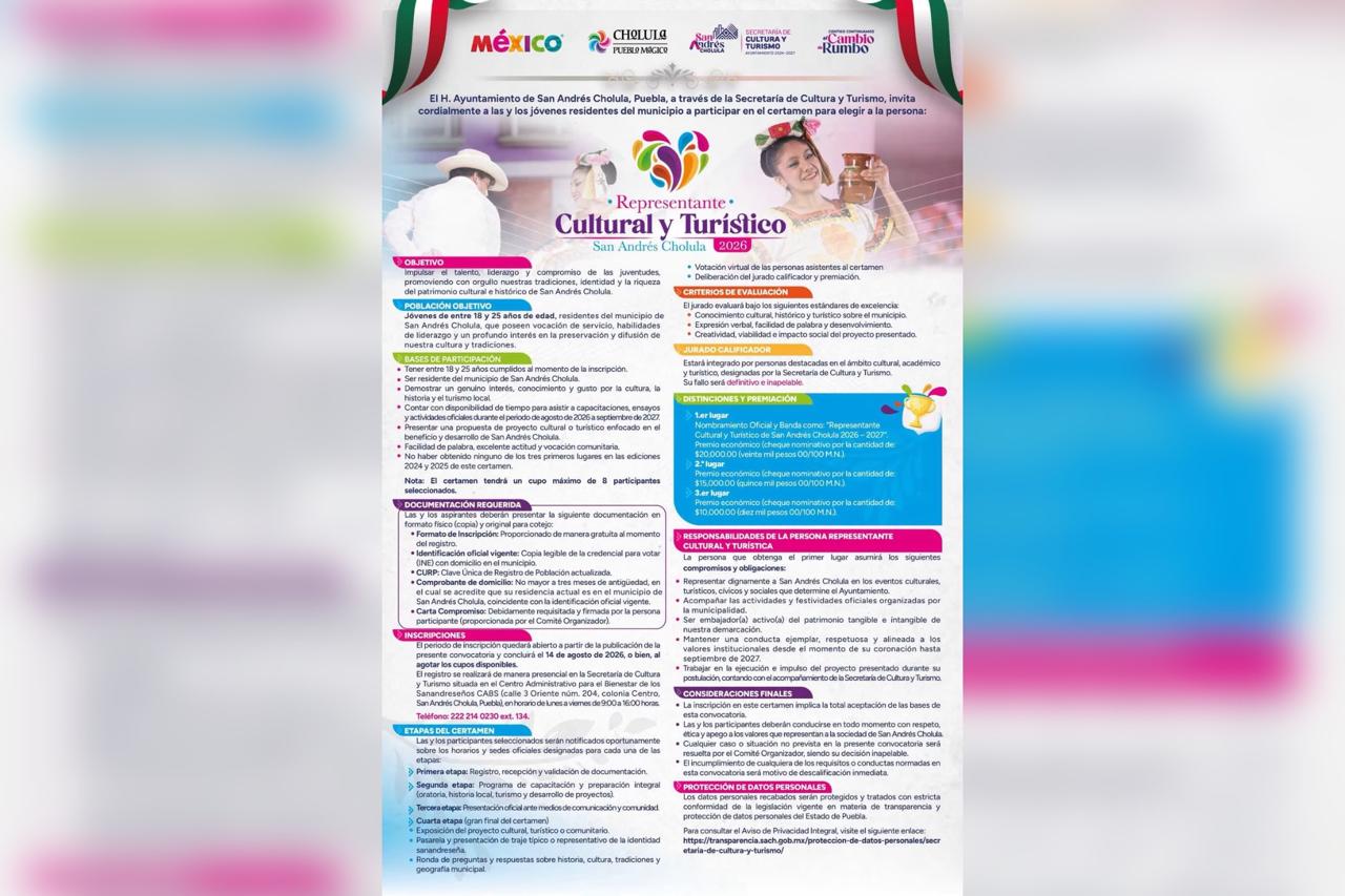 San Andrés Cholula, Lupita Cuautle, Representante Cultural y Turístico 2026