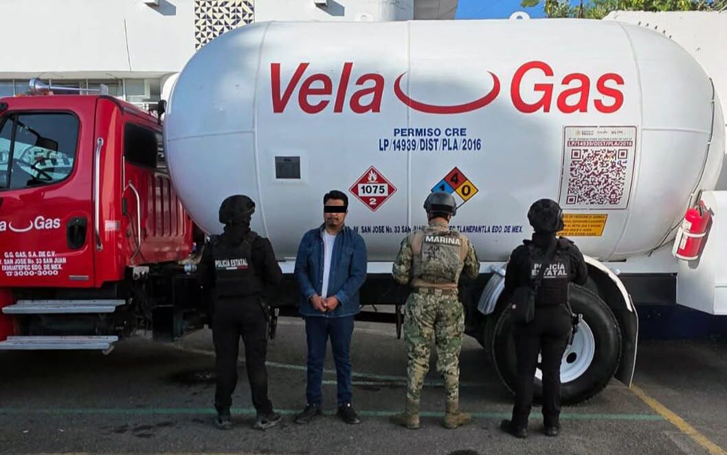 detenidos, hidrocarburo robado, gas LP, SSP, detenidos, Los Reyes de Juárez, Tepeaca