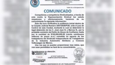 José Juan Hernández, líder, sindicato, Sitiavw, FGE, aprehensión, ex tesorero