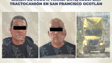 detenidos, FGE, tráiler robado, Coronango, detenidos