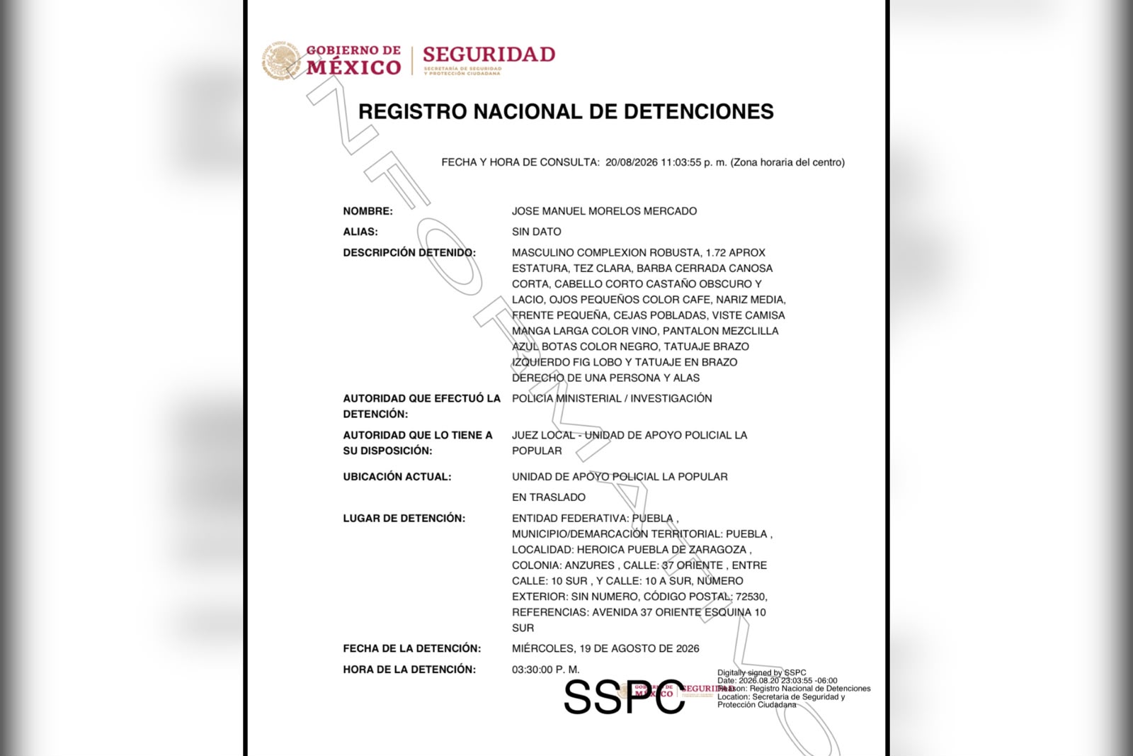 detenido, Cártel del Despojo, FGE, aprehensión, Registro Nacional de Detenciones, José Manuel Morelos Mercado