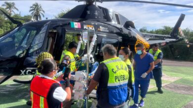 Gobierno de Puebla, traslado aéreo, paciente, Acatlán de Osorio, Hospital de Traumatología IMSS-Bienestar