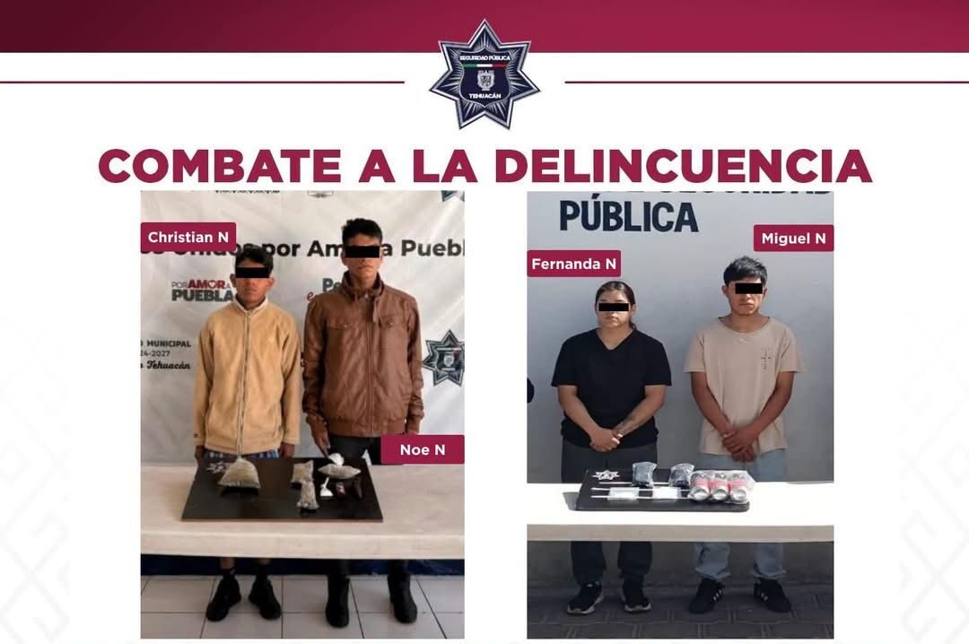 detenidos, narcomenudistas, Tehuacán, FGE