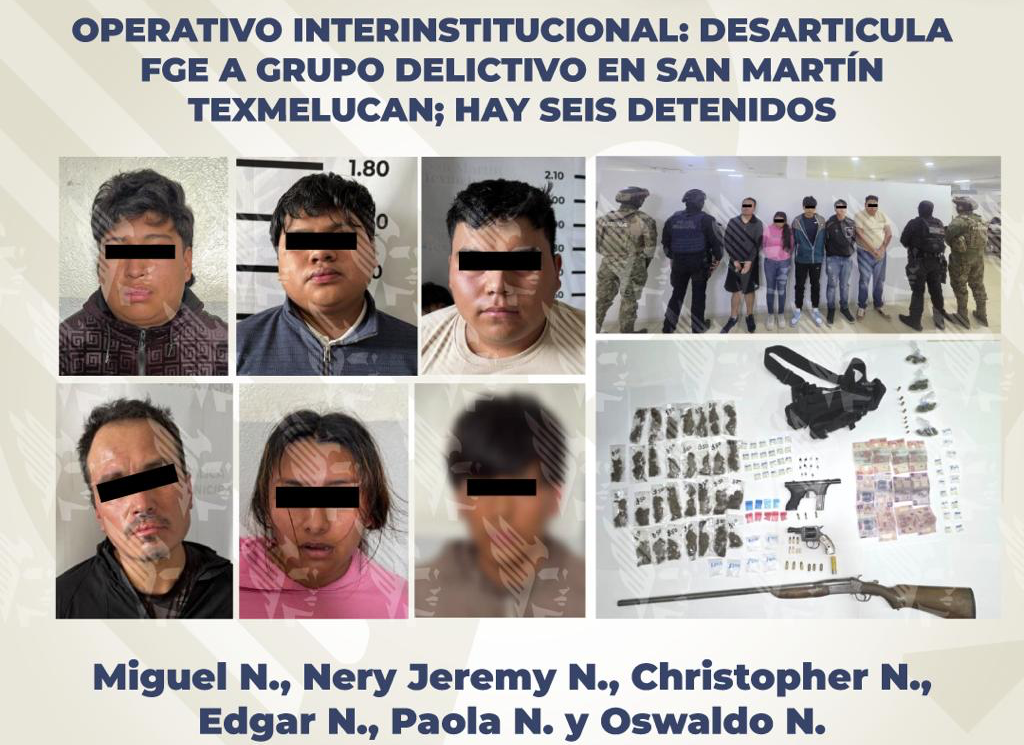 FGE, grupo delictivo, operativo, Texmelucan, drogas, armas