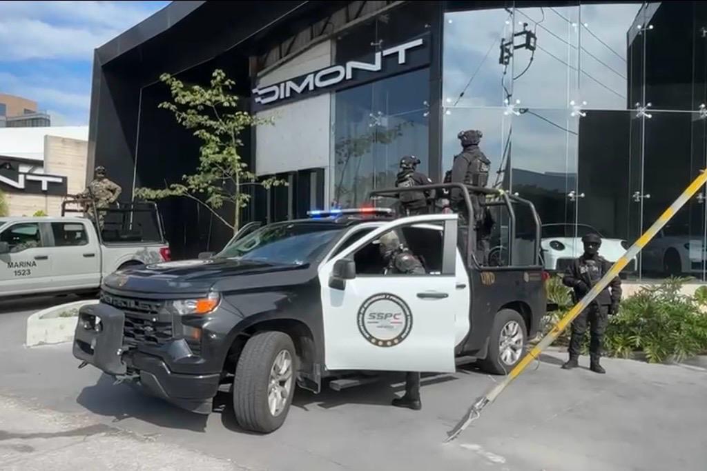 cateo, fuerzas federales, Marina, SSyPC, agencia Dimont, autos de alta gama