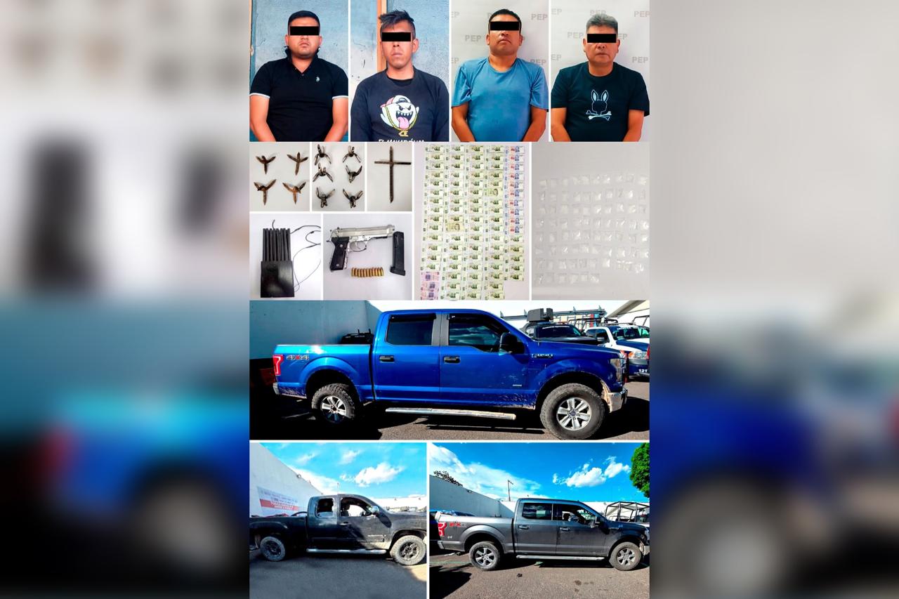 SSP, huachicol, Tepeaca, detenidos, ponchallantas, FGE